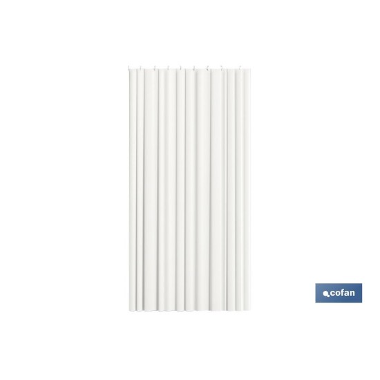 CORTINA DE BAÑO BLANCA  POLIÉSTER COLORES 140x200