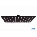 CABEZAL DE DUCHA CUADRADO EXTRAFINO DE ACERO INOXIDABLE 304 NEGRO MATE 24,5 X 24,5 CM