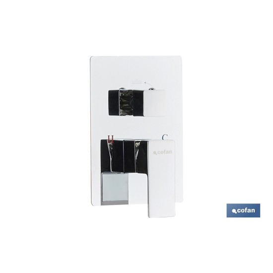 CONJUNTO DE DUCHA EMPOTRADA MONOMANDO CUADRADA CROMADA