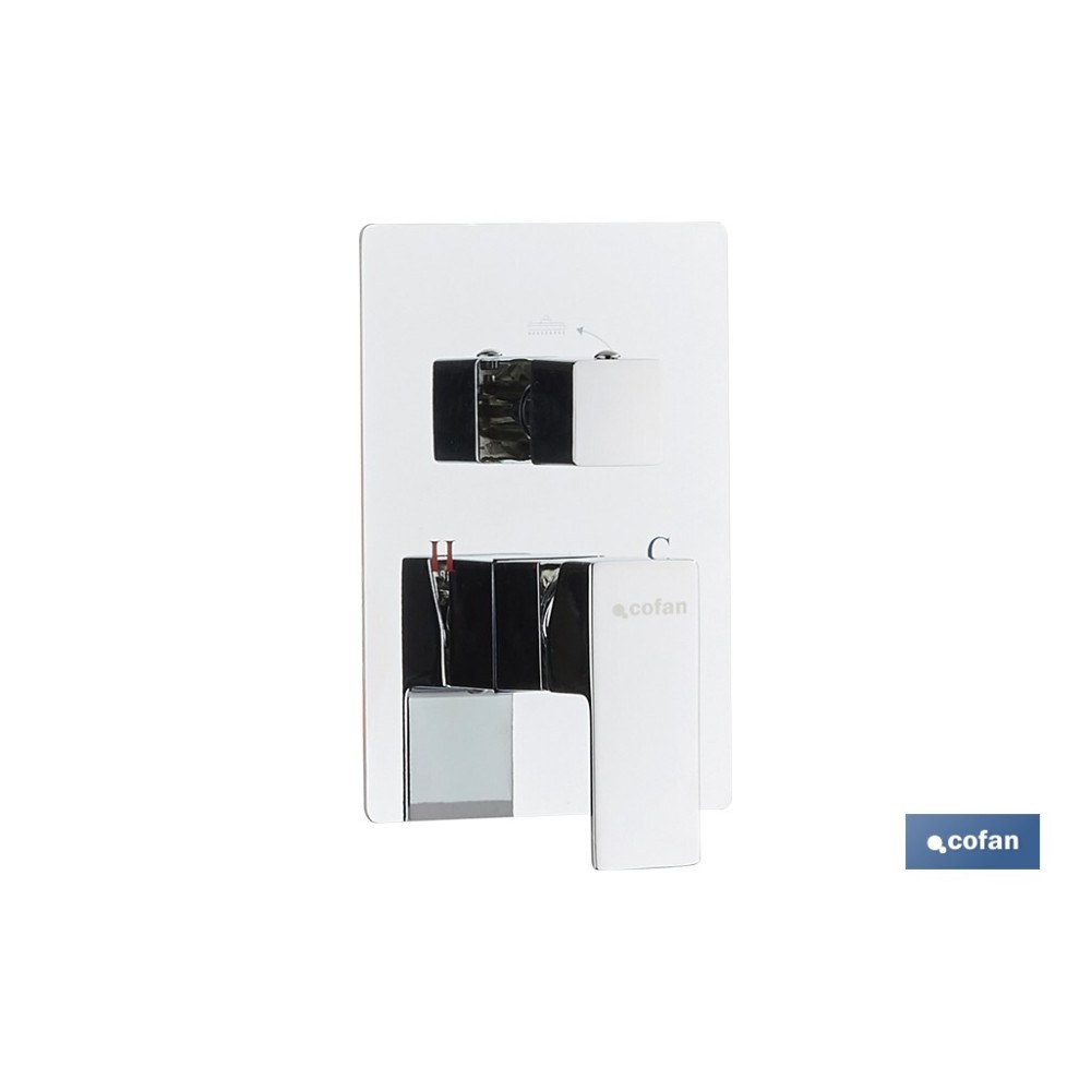 CONJUNTO DE DUCHA EMPOTRADA MONOMANDO CUADRADA CROMADA