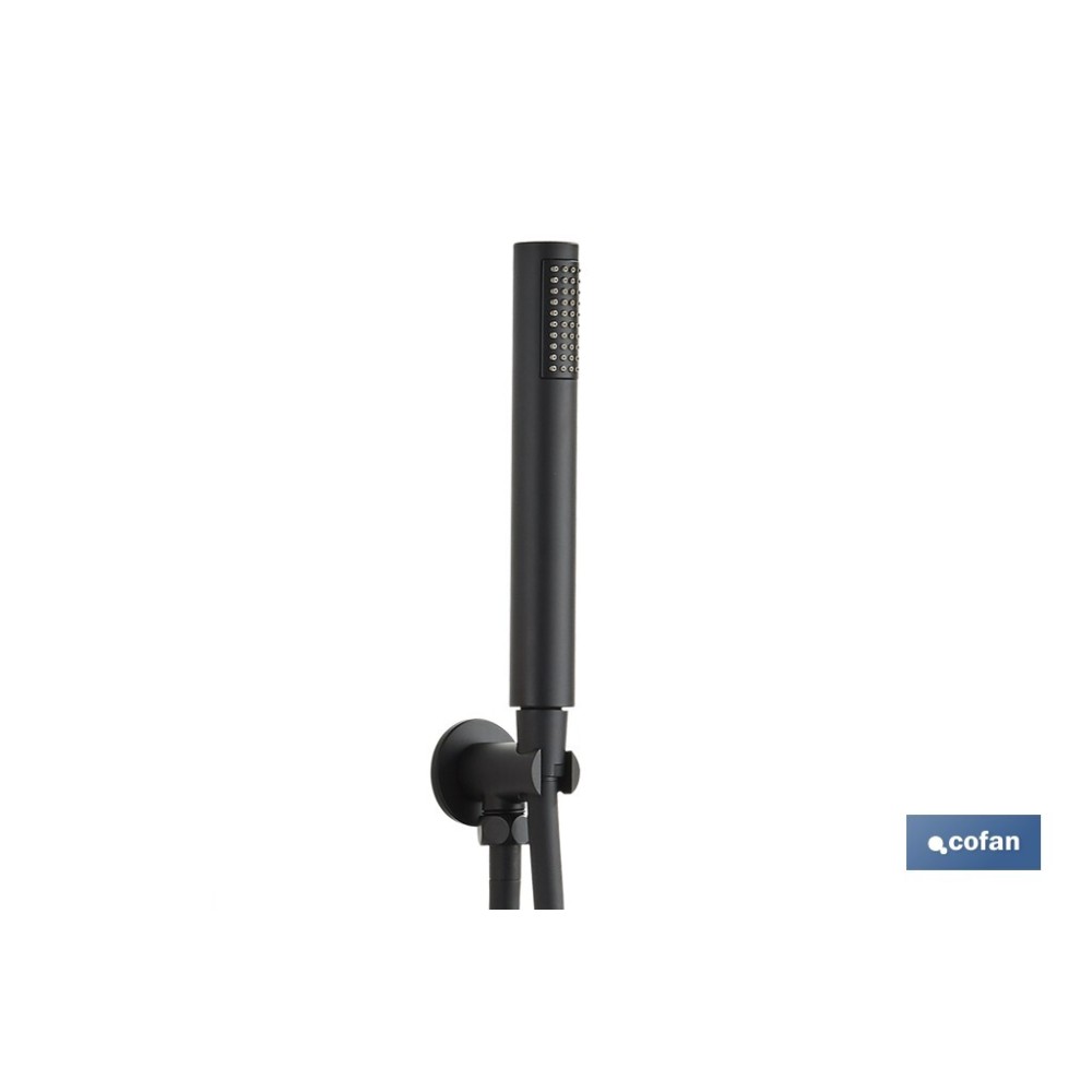 CONJUNTO DE DUCHA EMPOTRADA MONOMANDO REDONDA NEGRO MATE