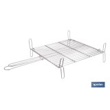 PARRILLA DOBLE INOX 500 X 500MM