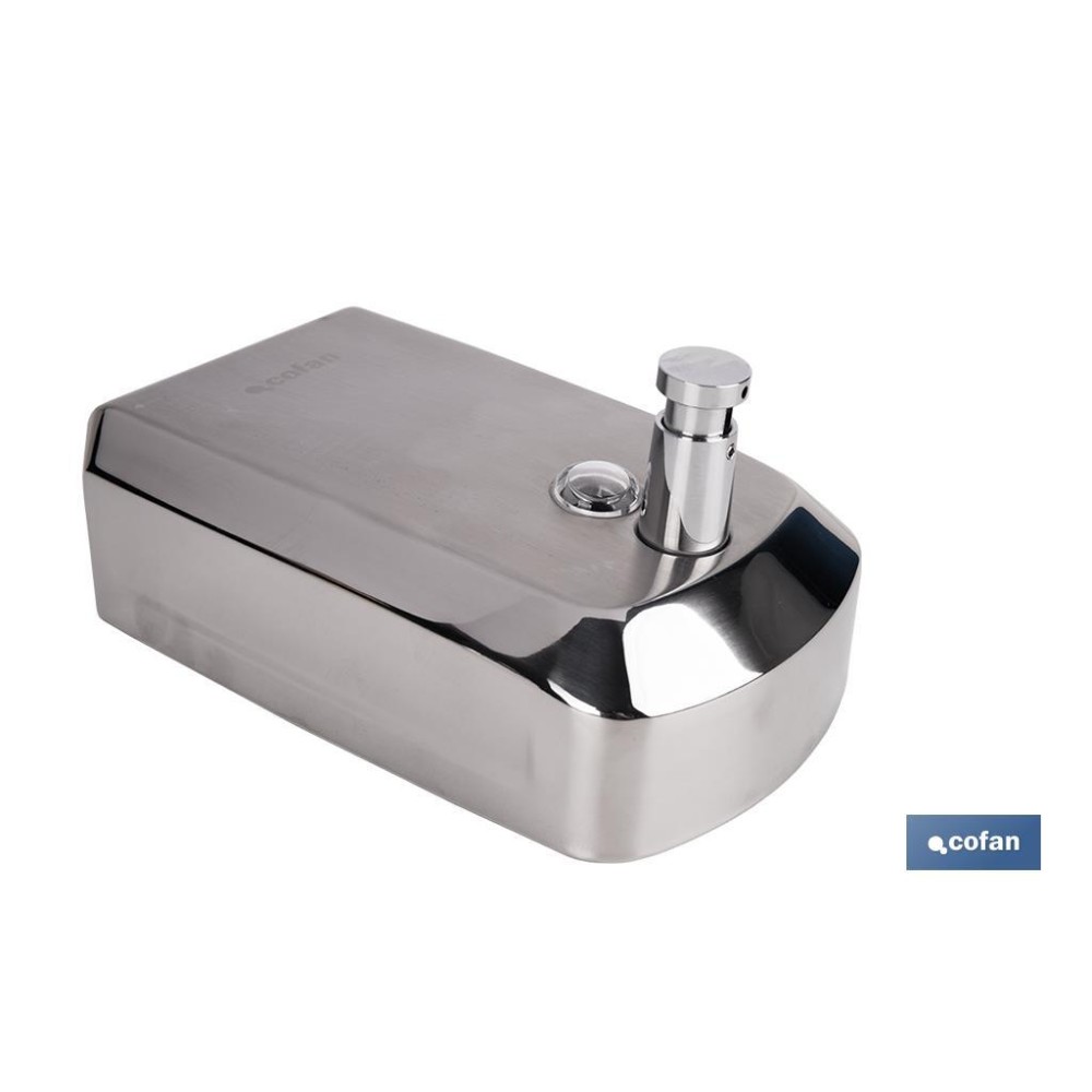 DOSIFICADOR DE JABÓN EN ACERO INOXIDABLE 304 CEPILLADO 1000 ML 12,6 X 6 X 20,3 CM