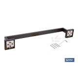 TOALLERO NEGRO MATE DE ACERO CON DISEÑO CUADRADO GAMA FAIAL 45 X 8 X 5,5 CM