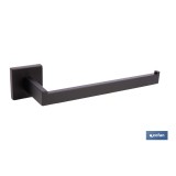 TOALLERO NEGRO MATE DE ACERO CON DISEÑO CUADRADO GAMA FAIAL 27 X 8 X 5,5 CM