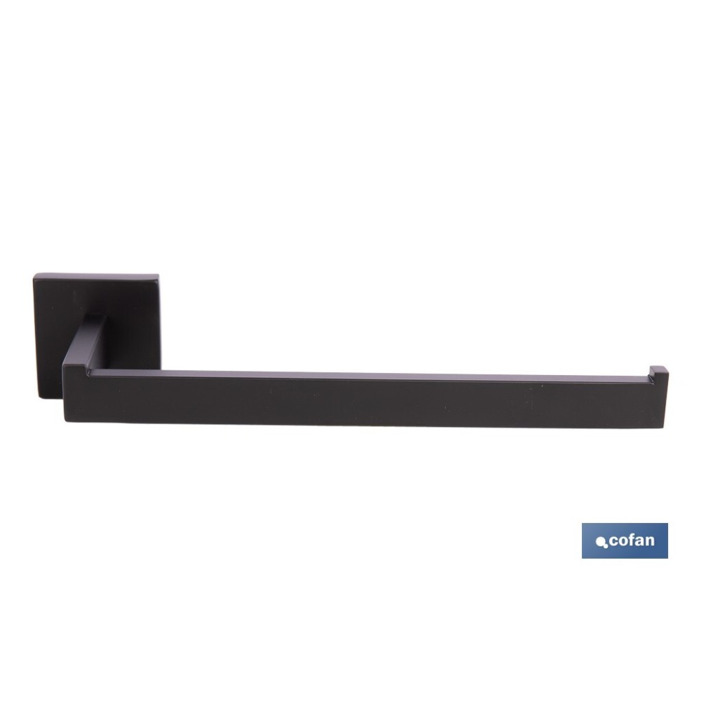 TOALLERO NEGRO MATE DE ACERO CON DISEÑO CUADRADO GAMA FAIAL 27 X 8 X 5,5 CM