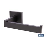 PORTARROLLOS/TOALLERO NEGRO MATE DE ACERO CON DISEÑO CUADRADO GAMA FAIAL 16 X 8 X 5,5 CM