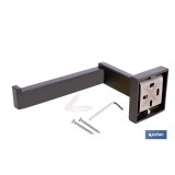 PORTARROLLOS/TOALLERO NEGRO MATE DE ACERO CON DISEÑO CUADRADO GAMA FAIAL 16 X 8 X 5,5 CM