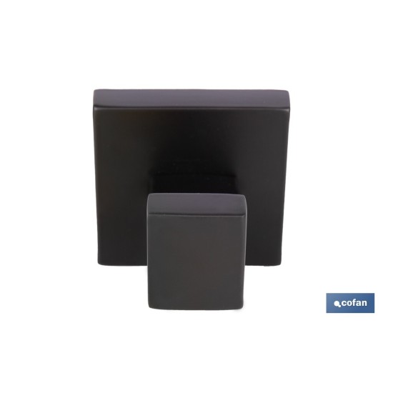 PERCHA NEGRA MATE DE ACERO CON DISEÑO CUADRADO GAMA FAIAL 5,5 X 6 X 5,5 CM