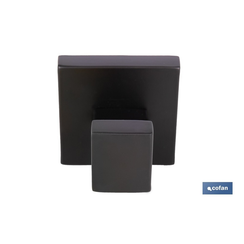 PERCHA NEGRA MATE DE ACERO CON DISEÑO CUADRADO GAMA FAIAL 5,5 X 6 X 5,5 CM