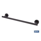 TOALLERO NEGRO MATE DE ACERO CON DISEÑO REDONDO GAMA RIBEIRA 45 X 8 X 5 CM