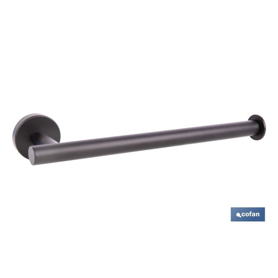 TOALLERO NEGRO MATE DE ACERO CON DISEÑO REDONDO GAMA RIBEIRA 28 X 8 X 5 CM