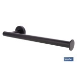 TOALLERO NEGRO MATE DE ACERO CON DISEÑO REDONDO GAMA RIBEIRA 28 X 8 X 5 CM