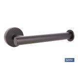 PORTARROLLOS/TOALLERO NEGRO MATE DE ACERO CON DISEÑO REDONDO GAMA RIBEIRA 16,5 X 8 X 5 CM