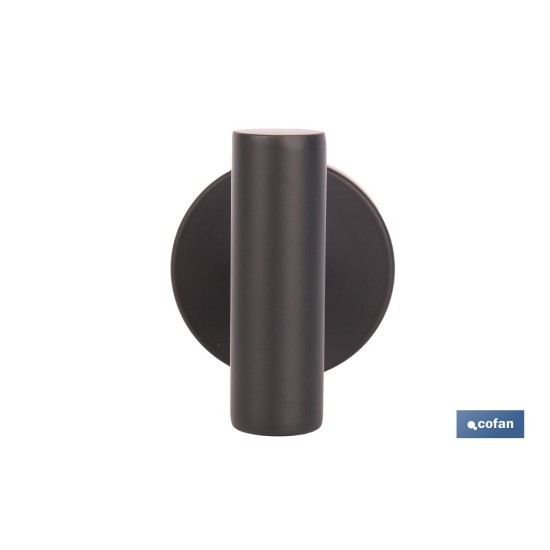 PERCHA NEGRA MATE DE ACERO CON DISEÑO REDONDO GAMA RIBEIRA 5 X 5 X 6 CM