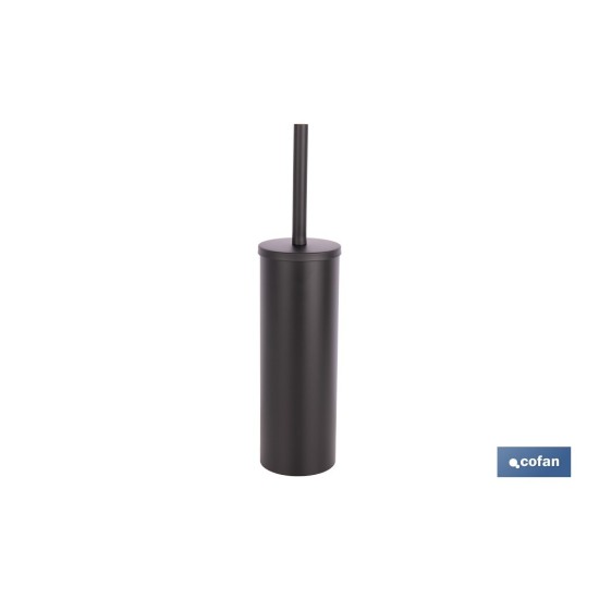 ESCOBILLERO PARA INODORO NEGRO MATE DE ACERO GAMA RIBEIRA 9,1 X 9,1 X 39 CM