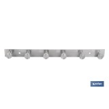 PERCHERO DE PARED DE ACERO INOXIDABLE 304 CON 6 POMOS 33,51 X 2,7 X 2,8 CM