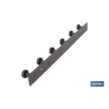 PERCHERO DE PARED NEGRO DE ACERO CON 6 POMOS 33,51 X 2,7 X 2,8 CM
