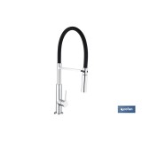 GRIFO COCINA MONOMANDO TUBO FLEXIBLE NEGRO 25 mm