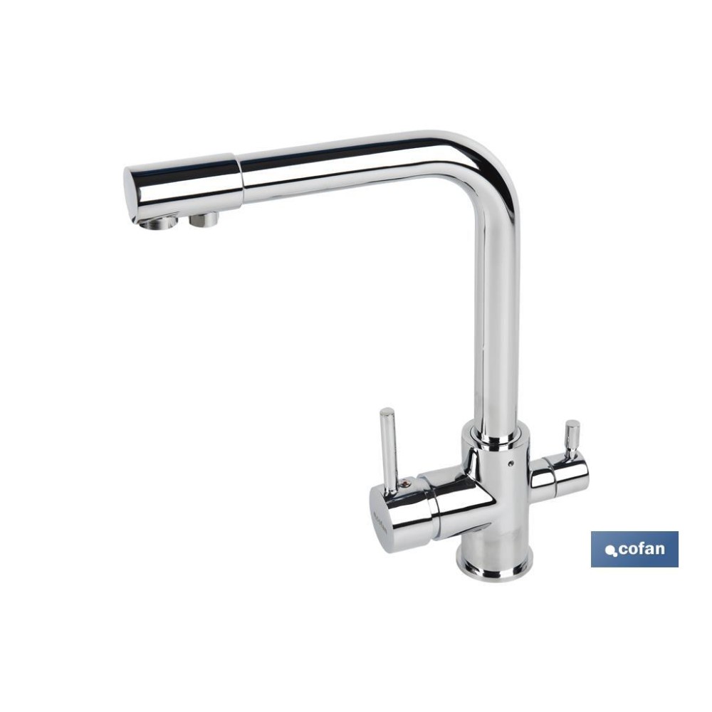 GRIFO DE COCINA MONOMANDO 3 VÍAS ADAPTABLE PARA OSMOSIS