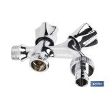 PACK DE 2 GRIFOS DE DOBLE SALIDA DE  AGUA PARA LAVADORA / LAVAVAJILLAS