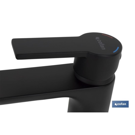GRIFO MONOMANDO LAVABO NEGRO MATE  25mm MODELO KERCH