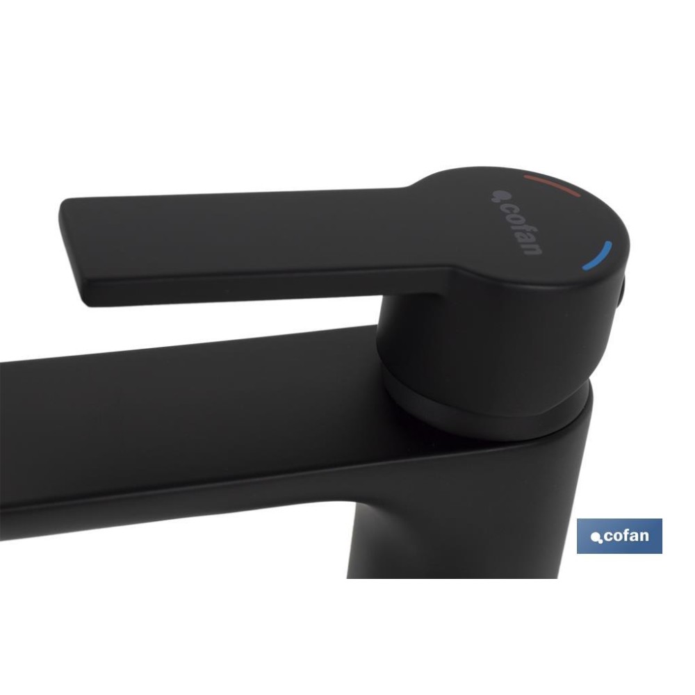 GRIFO MONOMANDO LAVABO NEGRO MATE  25mm MODELO KERCH