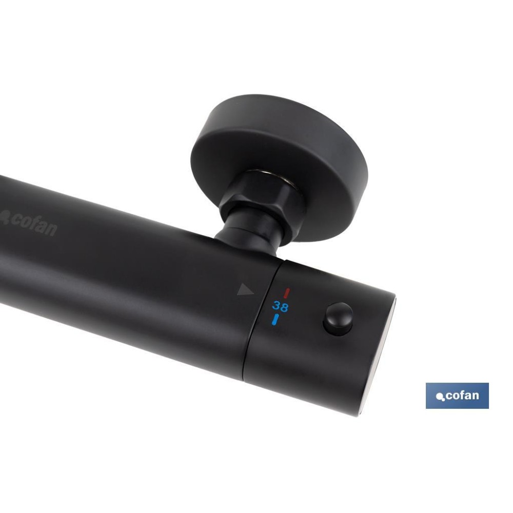 GRIFO TERMOSTATICO DUCHA NEGRO MATE MODELO KERCH
