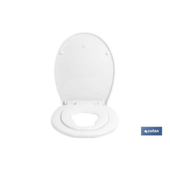 TAPA WC  FORMA OVAL CON ASIENTO PARA NIÑOS  44.7 x 37.1 CM