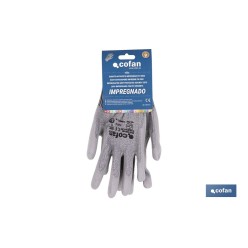 GUANTE ANTICORTE IMPREGNADO PU GRIS T-8 venta unitaria