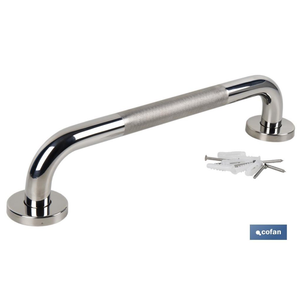 BARRA DE APOYO RECTA ANTIDESLIZANTE DE ACERO INOXIDABLE 304 (30 X 2.5 CM)