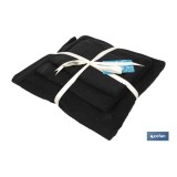 JUEGO DE 3  TOALLAS NEGRO 580 G/M2 GAMA BRILLANTE 30X50  50X100  70X140 CM