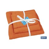 JUEGO DE 3 TOALLAS NARANJA 580 G/M2  GAMA AMANECER 30X50  50X100  70X140 CM