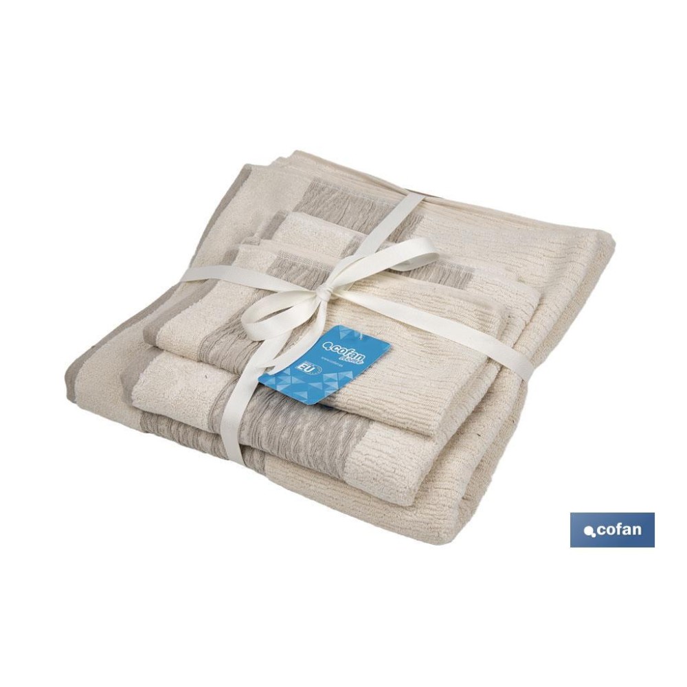 JUEGO DE 3 TOALLAS NATURE 600 G/M2  GAMA ALMA 30X50  50X100  70X140 CM