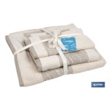JUEGO DE 3 TOALLAS NATURE 600 G/M2  GAMA ALMA 30X50  50X100  70X140 CM