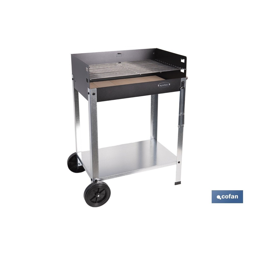 BARBACOA DE CARBÓN CON LADRILLO REFRACTARIO 567 X 360 X 830 MM