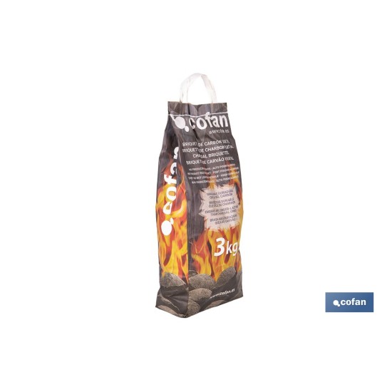 BOLSA BRIQUETAS CARBON VEGETAL 3 KGS