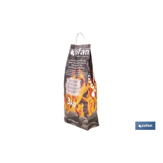 BOLSA BRIQUETAS CARBON VEGETAL 3 KGS
