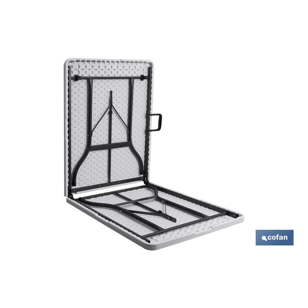 MESA PLEGABLE RECTANGULAR BLANCA CON BLOQUEO DE SEGURIDAD 180x70x72 CM