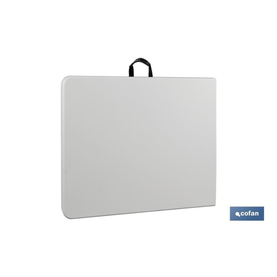 MESA PLEGABLE RECTANGULAR BLANCA CON BLOQUEO DE SEGURIDAD 180x70x72 CM