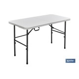 MESA PLEGABLE RECTANGULAR BLANCA 122x60x74 CM