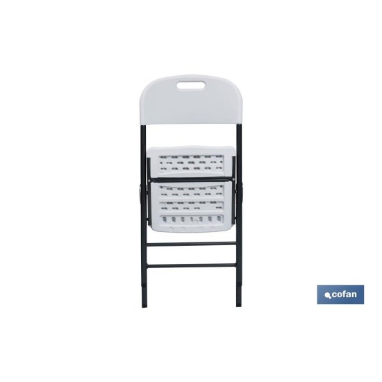 SILLA PLEGABLE BLANCA 46x53x88 cm