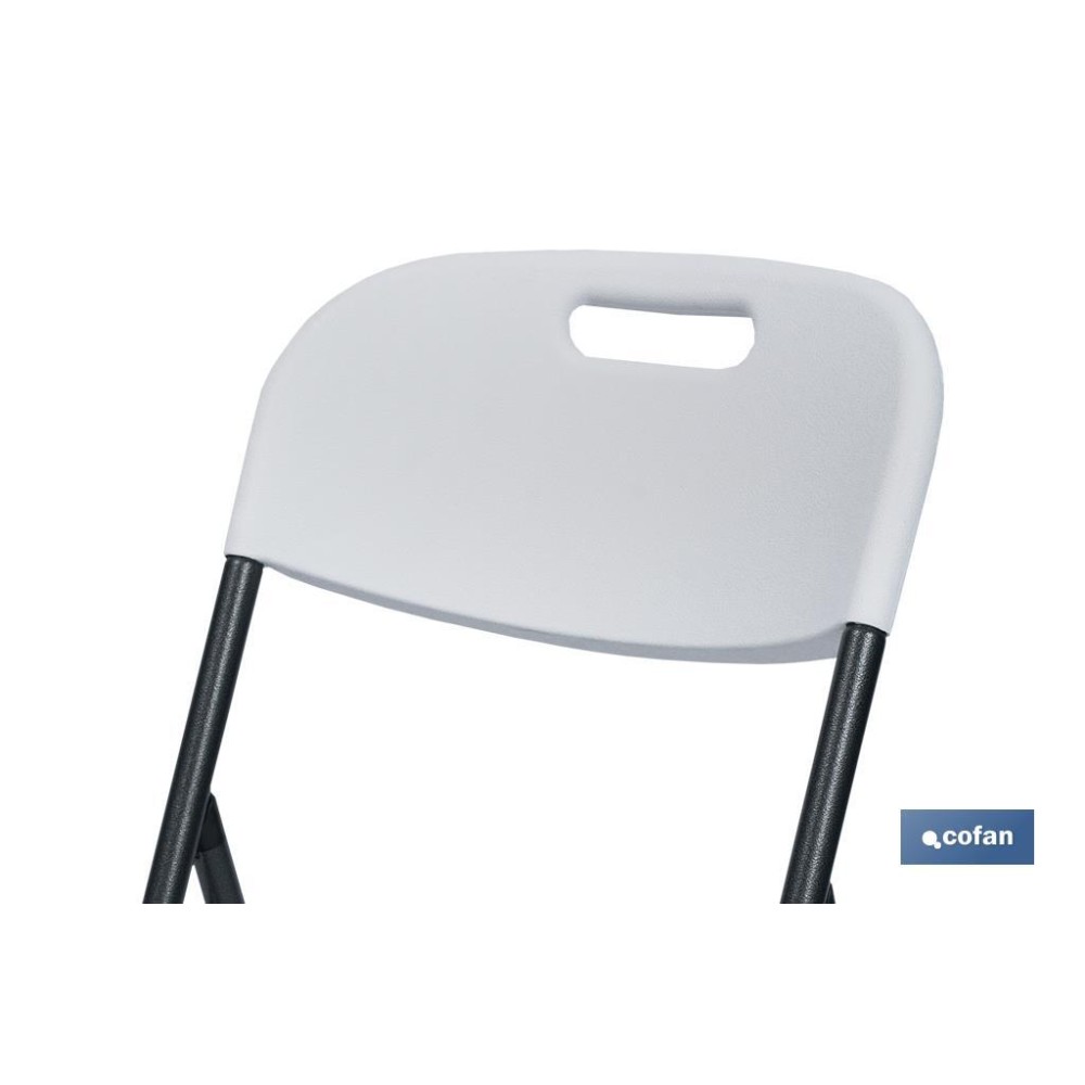 SILLA PLEGABLE BLANCA 46x53x88 cm