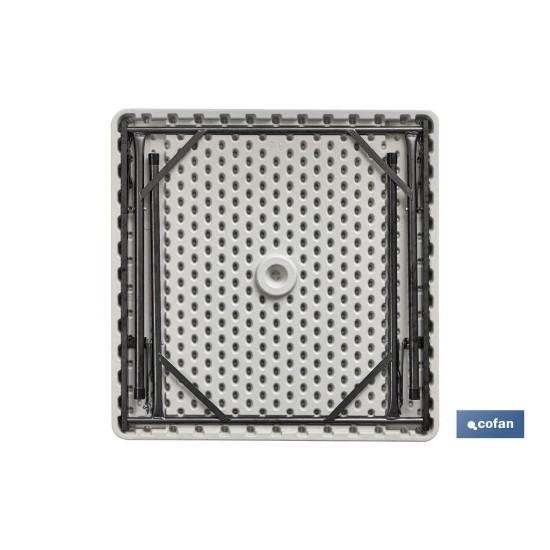MESA PLEGABLE CUADRADA BLANCA 88x88x74cm