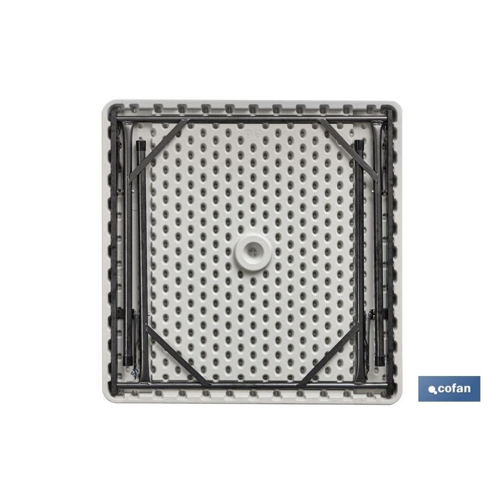 MESA PLEGABLE CUADRADA BLANCA 88x88x74cm