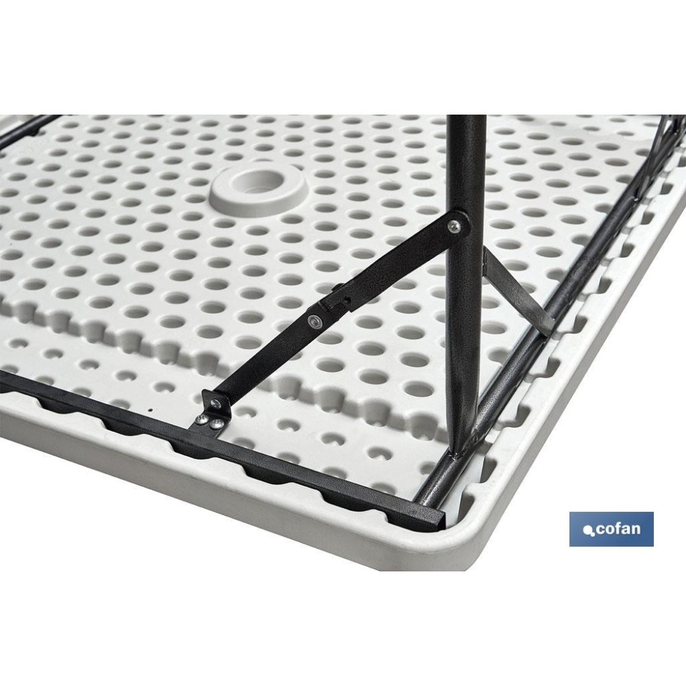 MESA PLEGABLE CUADRADA BLANCA 88x88x74cm