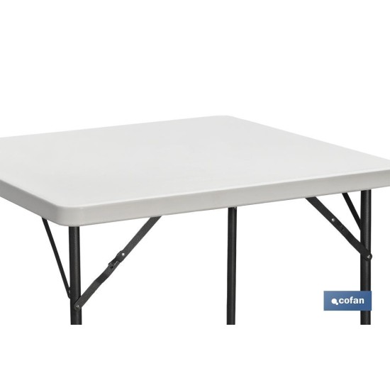 MESA PLEGABLE CUADRADA BLANCA 88x88x74cm
