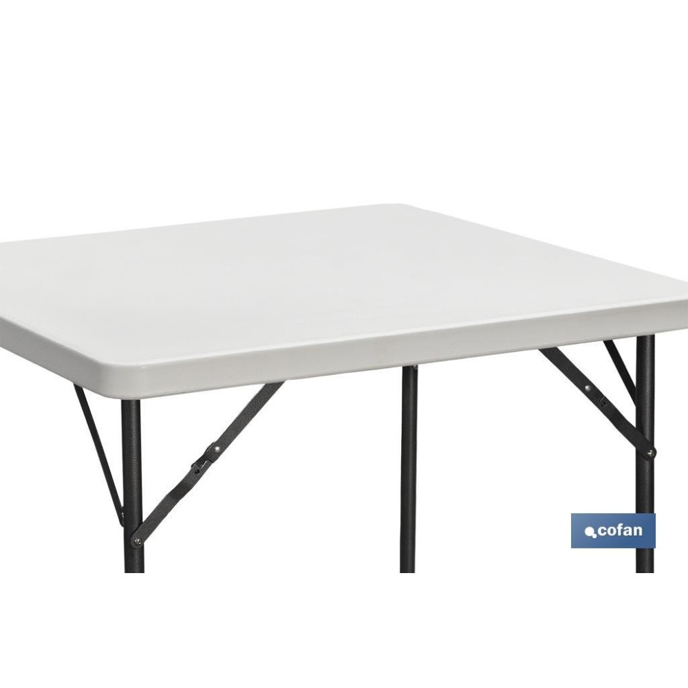 MESA PLEGABLE CUADRADA BLANCA 88x88x74cm