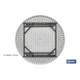 MESA REDONDA PLEGABLE BLANCA 120x74cm