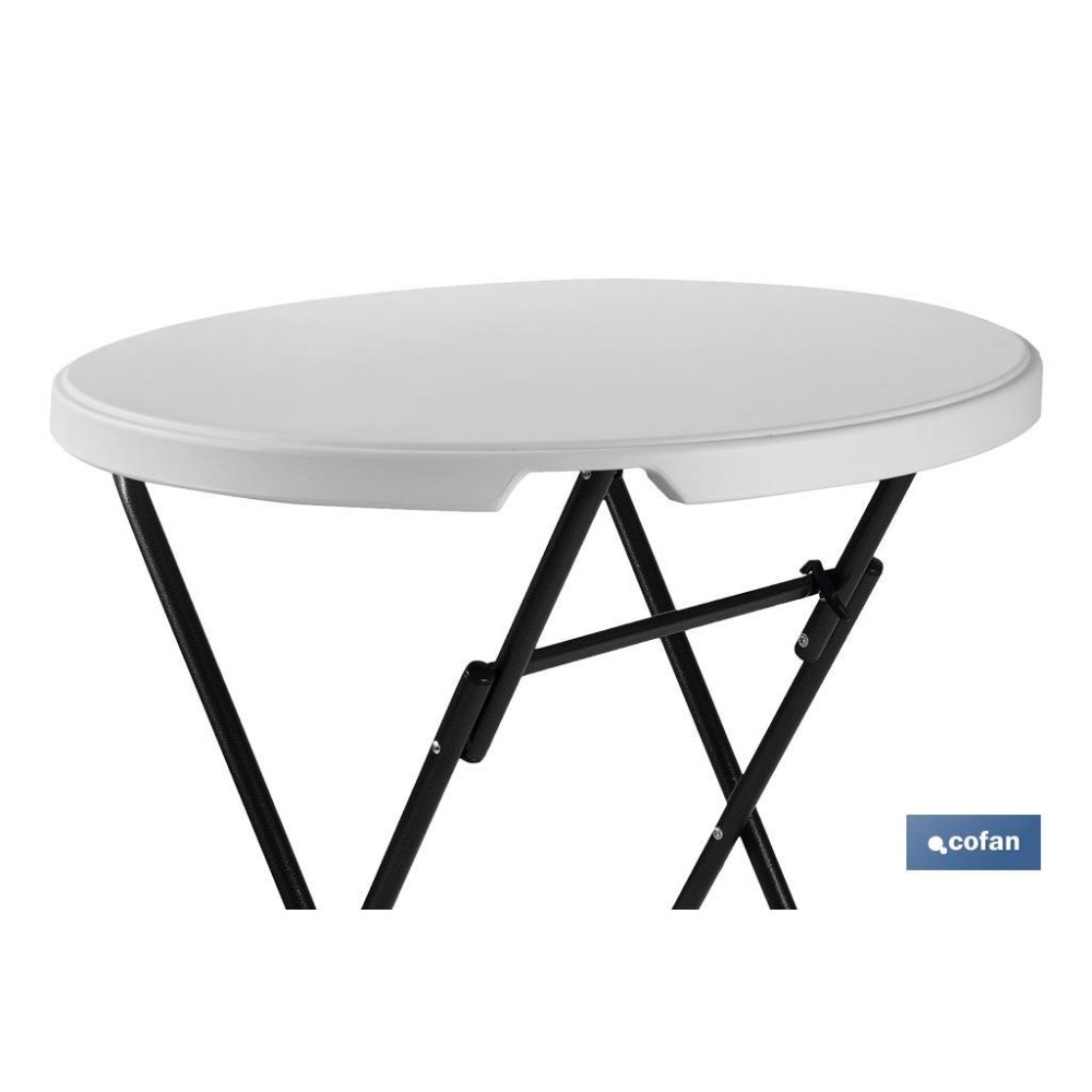 MESA ALTA PLEGABLE BLANCA 80x80x110cm